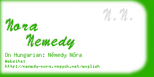 nora nemedy business card