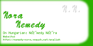 nora nemedy business card